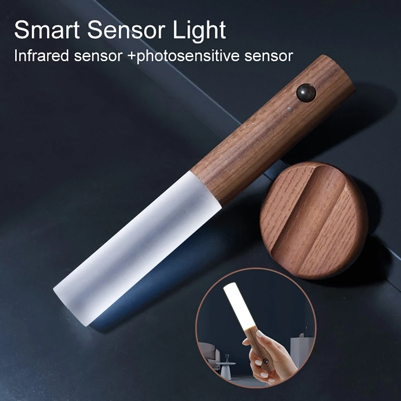 Home Wireless Magnetic Wall Hanging Corridor LED Light Auto Sensor Motion Detector Lamp Intelligent USB Rechargeable J9K | Лампы и