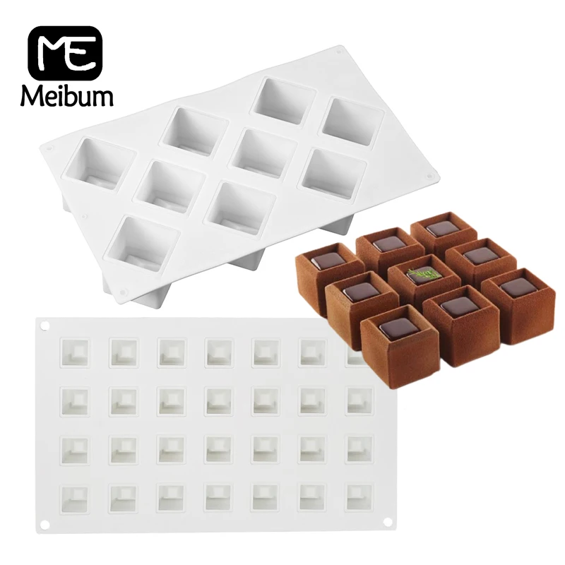 

Квадратные вогнутые силиконовые формы для торта meiбум с полостью 9/28, форма для шоколада, желе, льда, поднос для кондитерских изделий, инструм...