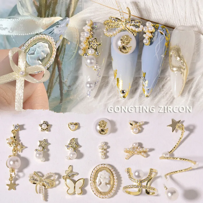 Новый украшения для маникюра Бриллиантовая голова дворцового стиля украшение