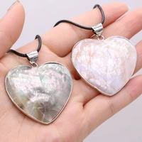 new vintage heart shaped pendant necklace high quality natural shell stone charms for banquet party wedding jewelry gifts