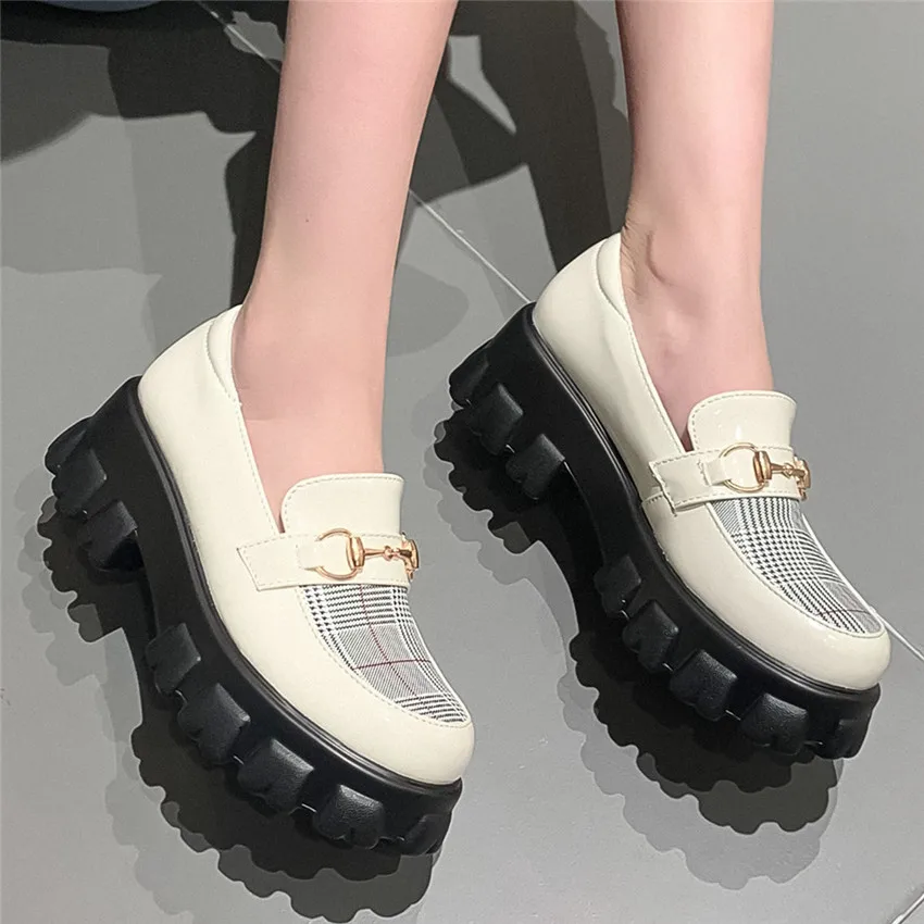 

Wedges Women Flat Platform Wedge Shoes Woman Leather Slip On Footwear Female Flat Oxford Shoes For Women Small Big Size 32 - 46