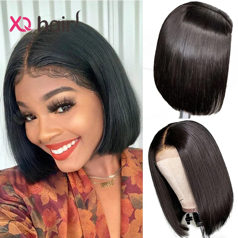 Парики из 100% человеческих волос XQ парик с прямыми кружевными волосами Малайзии