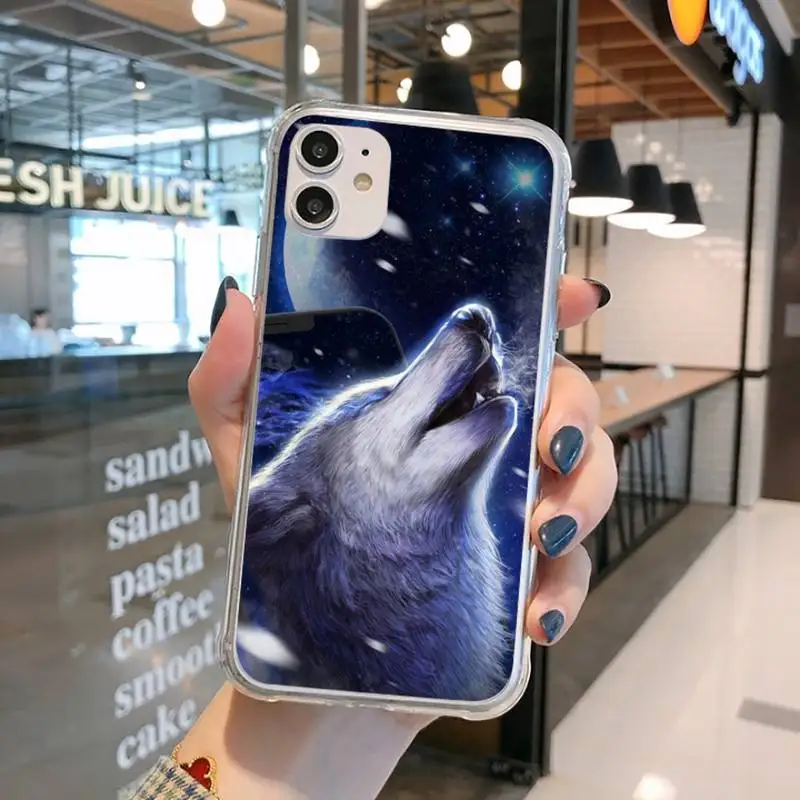 

howling wolf pictures Phone Case Transparent for iPhone 11 12 mini pro XS MAX 8 7 6 6S Plus X 5S SE 2020 XR