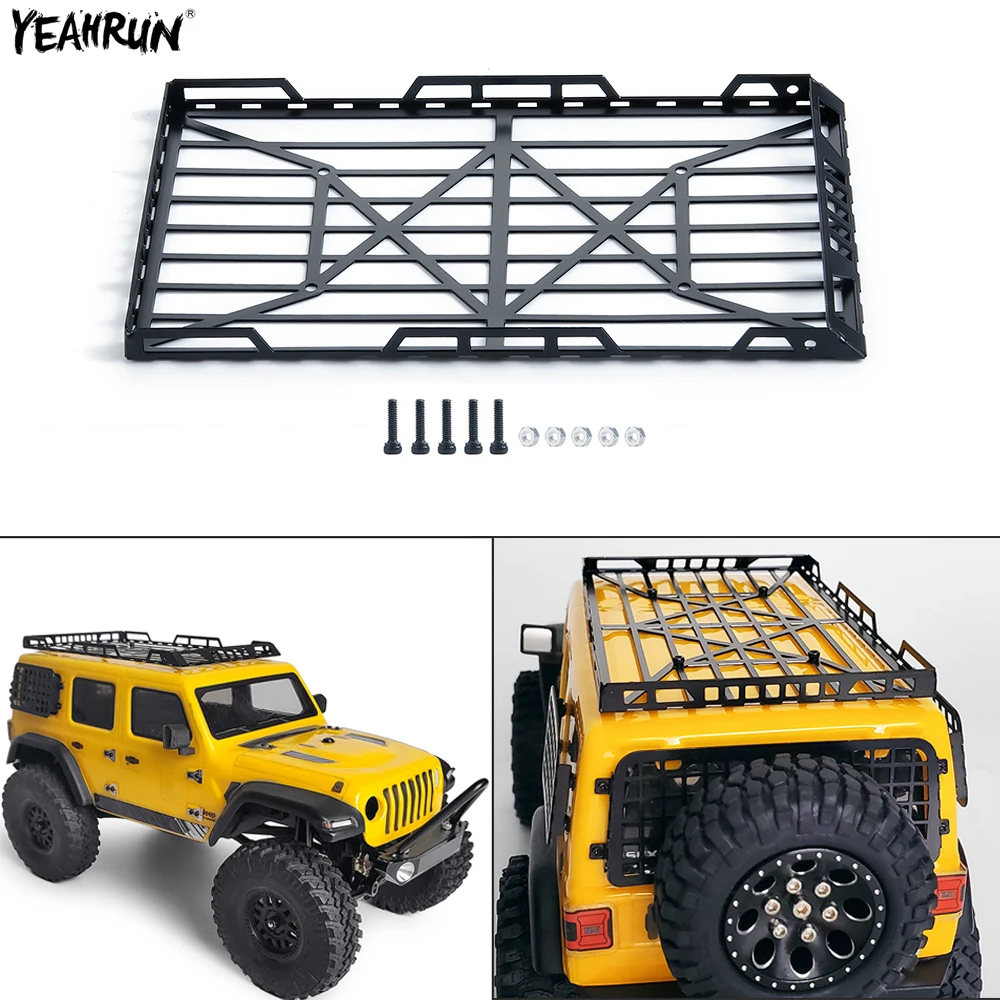 

YEAHRUN RC автомобильный металлический багажник на крышу багажник с коробкой для Axial SCX24 AXI00002 1/24 RC Гусеничный Автомобиль DIY декоративные детали