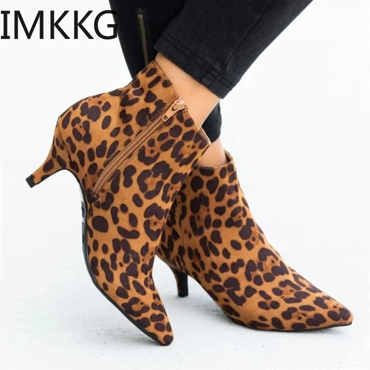 Женские зимние ботинки женские винтажные ботильоны на тонком каблуке новые