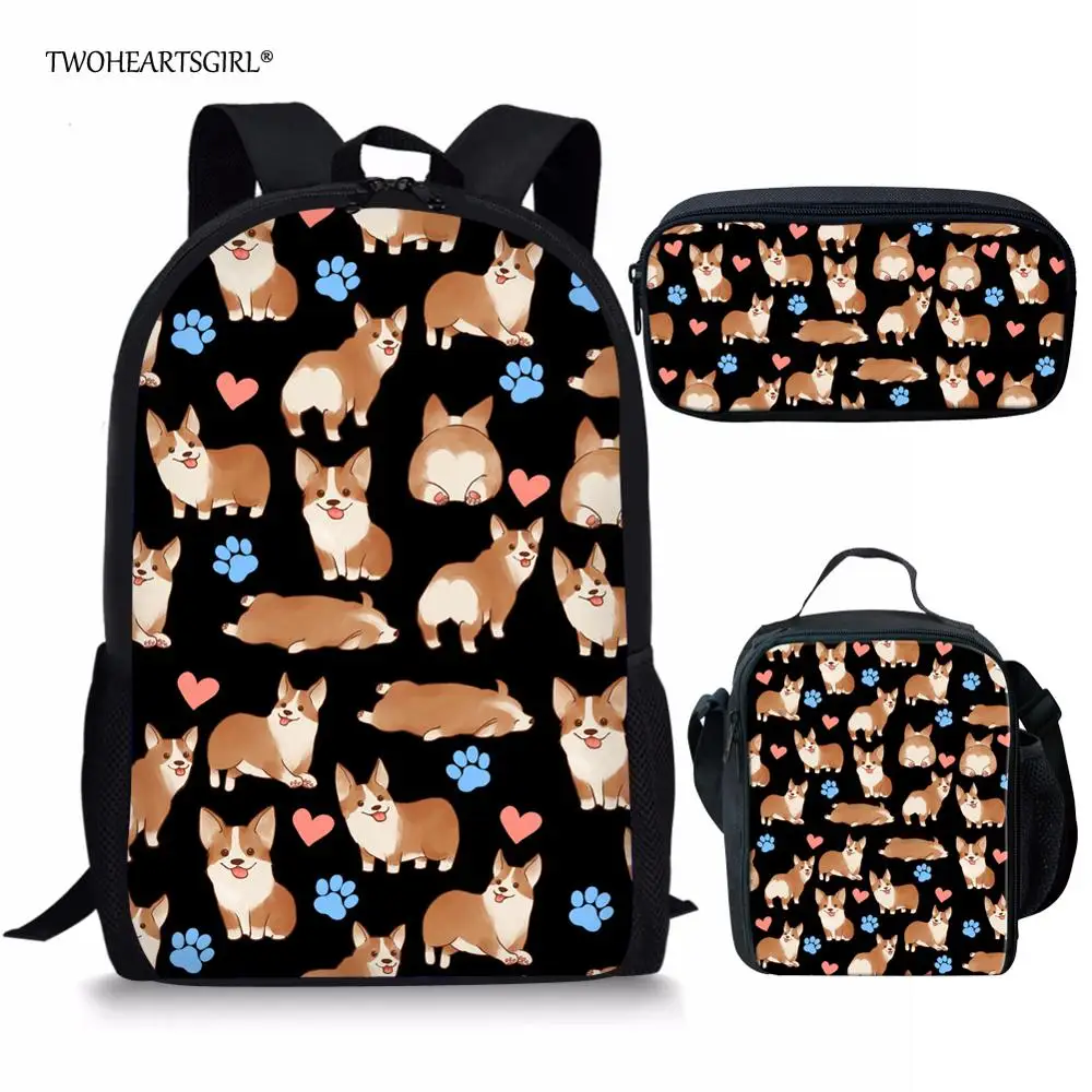 Twoheartsgirl милые 3 шт./компл. корги собака печати детей плюшевые дети студент