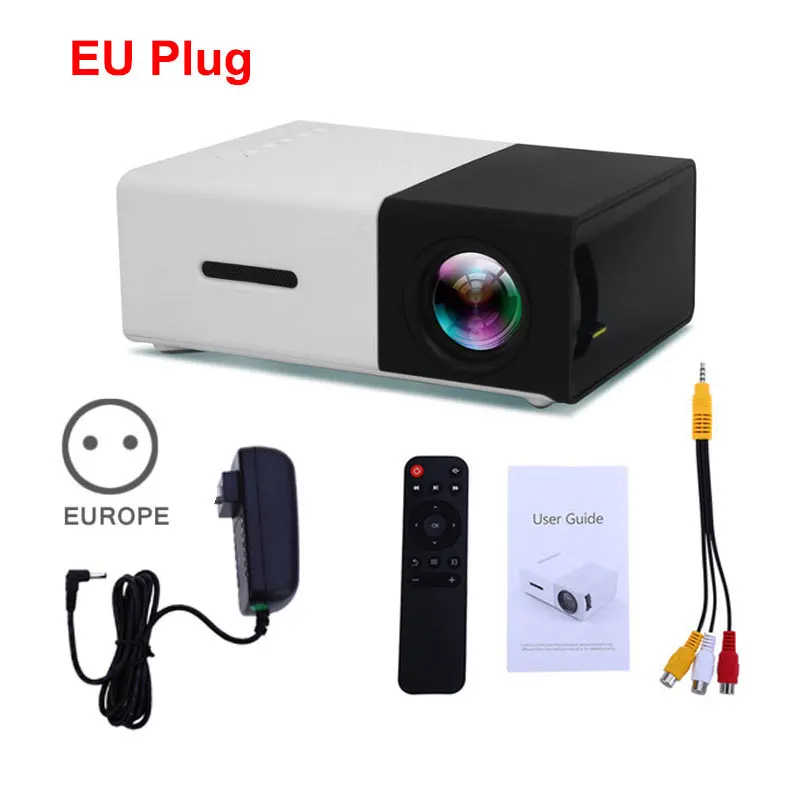 Black EU Plug Salange YG300 проектор мини lcd светодиодный проектор 400-600 люмен 320x240 пикселей лучший видео проектор для детей - Цвет: Black EU Plug