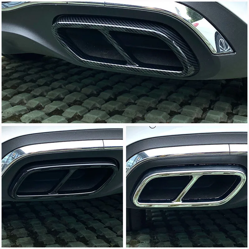 

ABS For Mercedes Benz C Class W206 22 Car styling Car Tail Throat Muffler Exhaust Pipe Tail Cover Trim Stickers Car Accessories