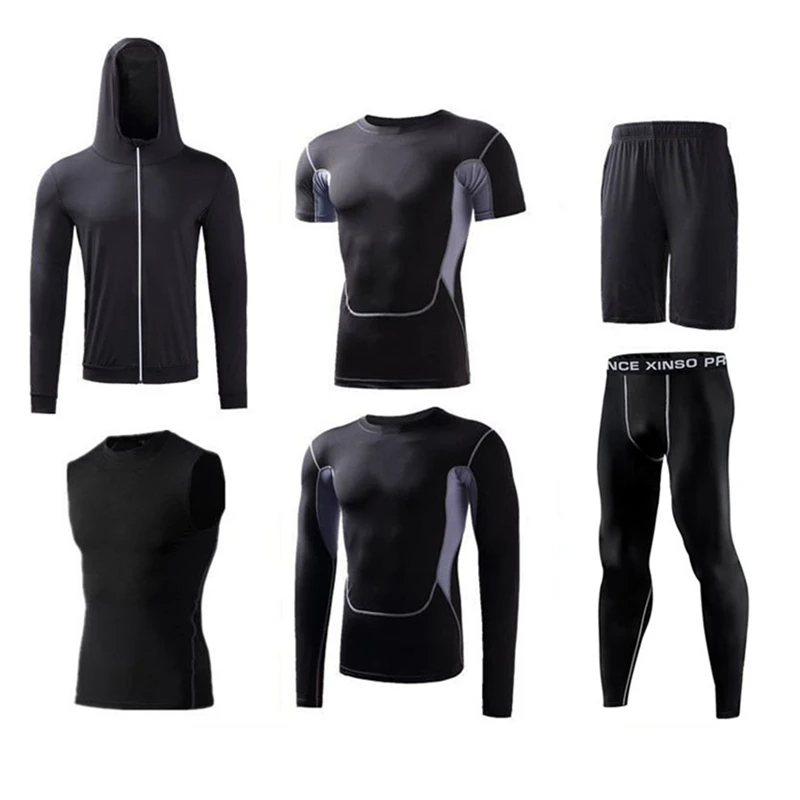 

Running Sports Suits Men's Compression Sets Sportswear Quick Dry Basketball Clothes Gym Fitness Training Sets Jogging Tracksuits
