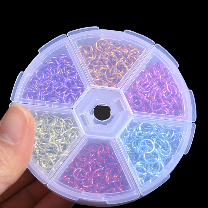 

1080Pcs/Box 6mm Mixed Colors Metal DIY Jewelry Findings Open Single Loops Jump Rings & Split Ring For Jewelry Making