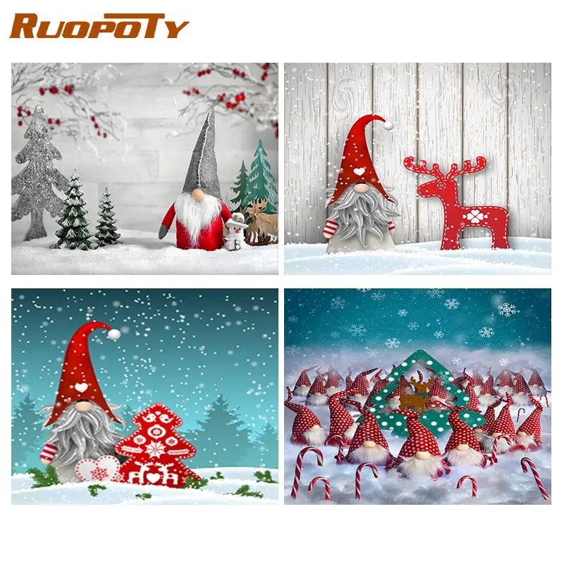 

RUOPOTY Frame Christmas Oil Painting By Numbers Arkwork decor Gift Painting By Numbers Figure Art Acrylic For Adult