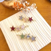 girl fashion star hairpin 2021 new exquisite sides clip frog buckle headdress sweet love acetate material decoration popular hai