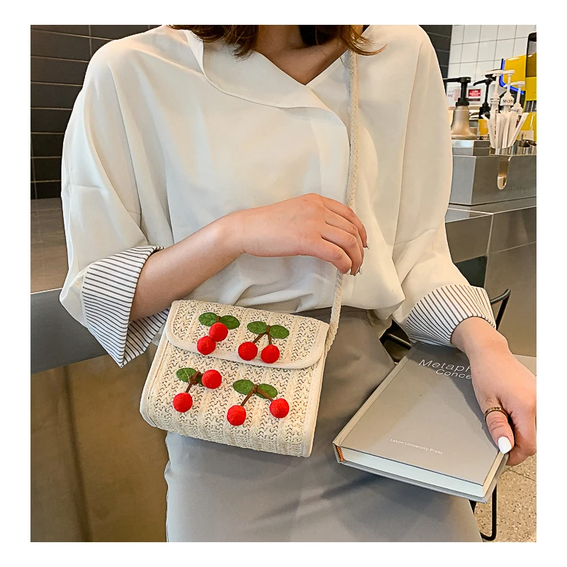 Женская Плетеная соломенная сумка мессенджер из ротанга модная Праздничная