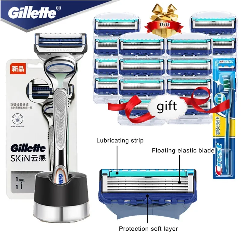 

Gillette SkinGuard Sensitive Razor Blade for Men Cassettes for Fusion 5 Machine for Shaving Blade Replacebale Blades with Base