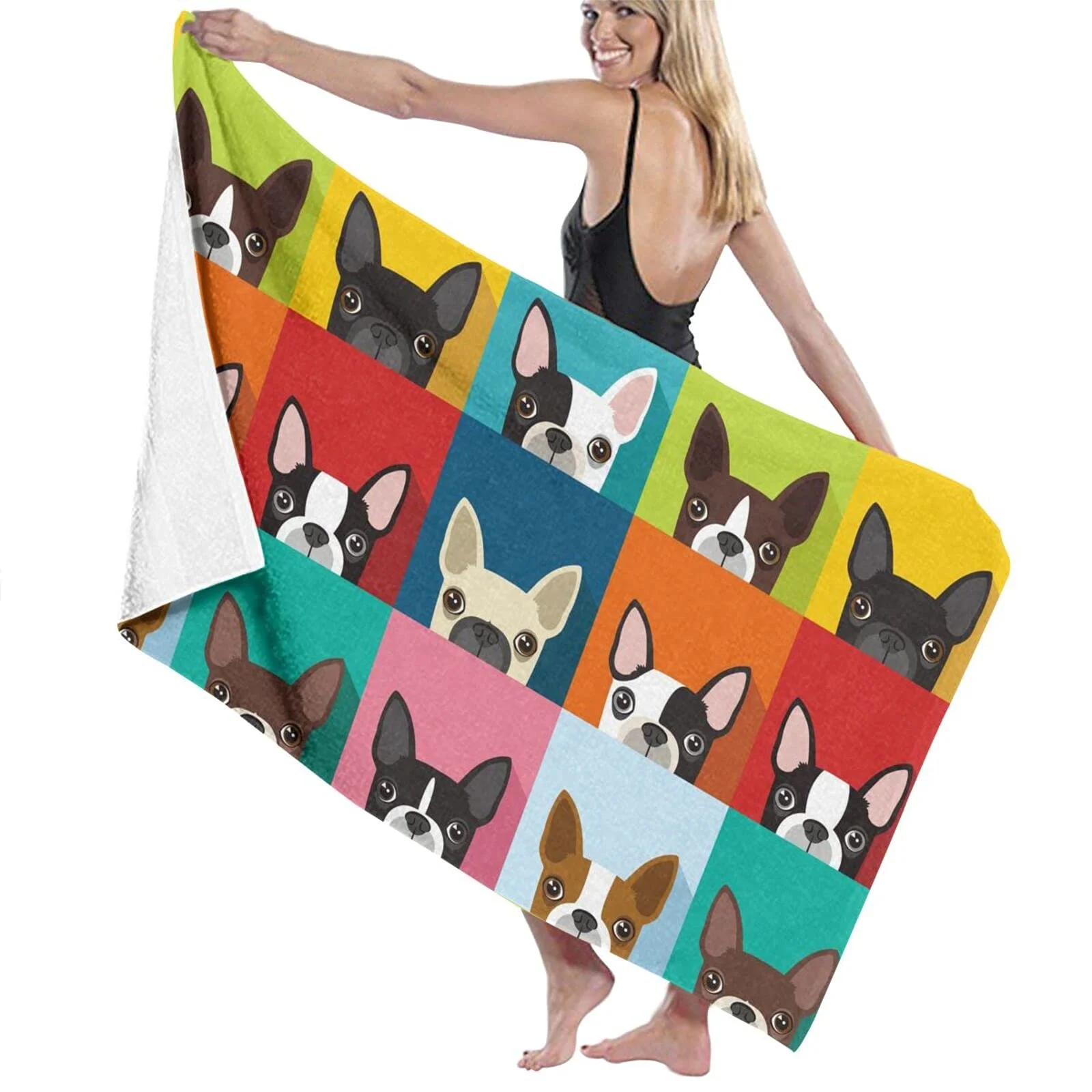 

Microfiber Quick Dry Bath Towel Absorbent Oversized Beach Blanket Dog Red Yellow Blue Adult Kids Swim Travel 52" X 32"