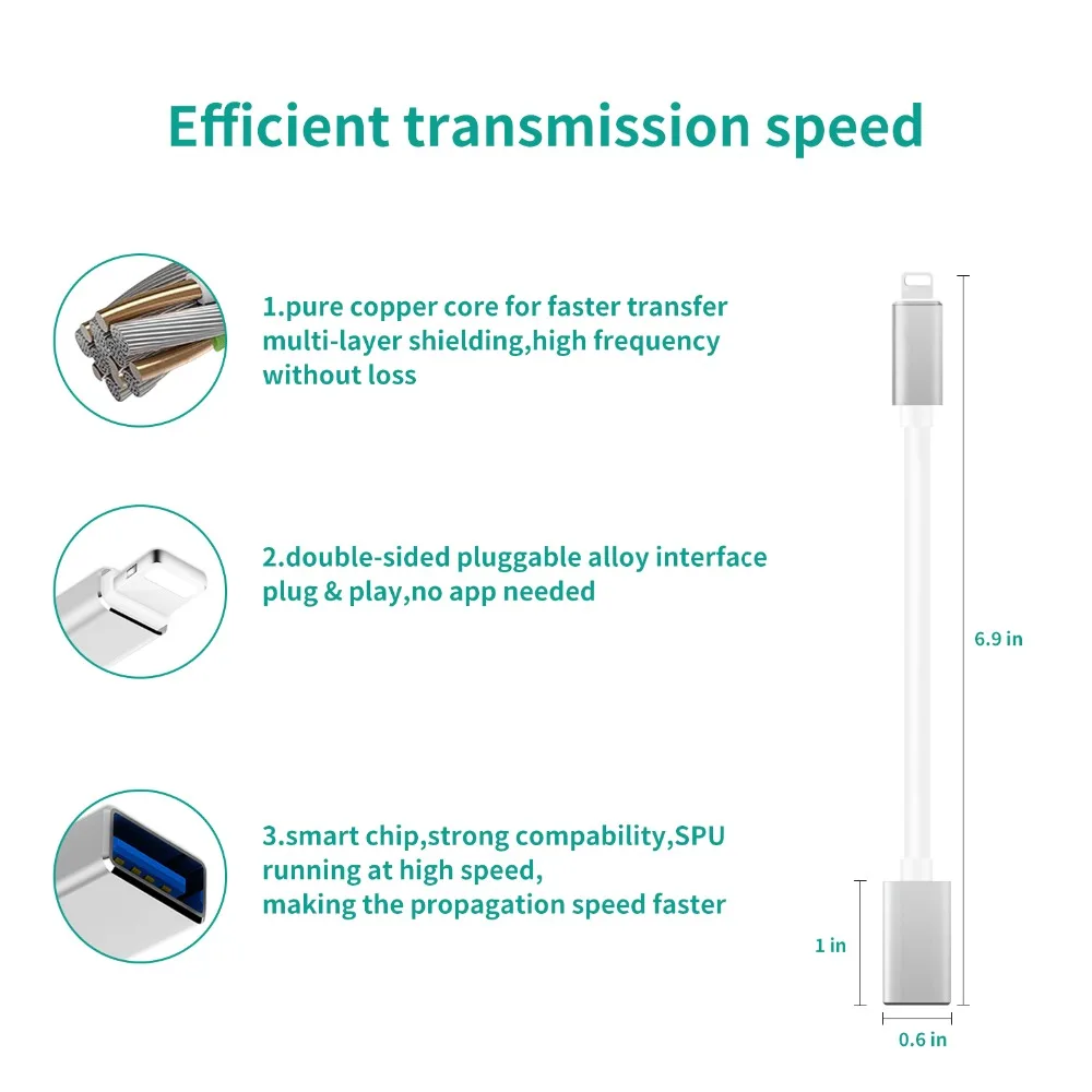 8Pin к USB адаптер мужчин и женщин OTG кабель для iPhone iPad iPod iOS 9 до 13 с микрофон-Клавиатура Аудио интерфейс устройства