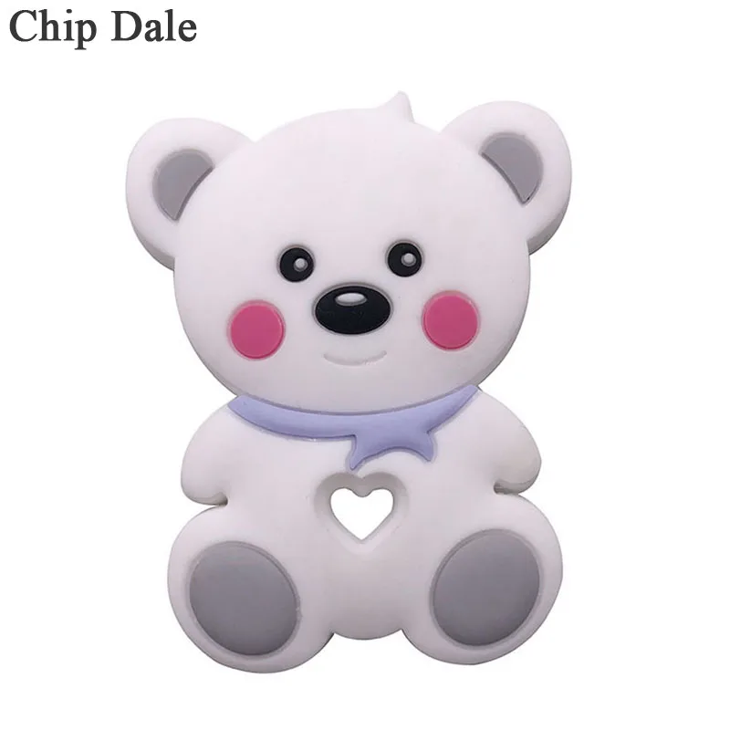 

Chip Dale 1Pc BPA Free Teddy Bear Baby Teether Baby Silicone Cartoon Animal Teethers Infant Teething Necklace Pendant Kids Toys