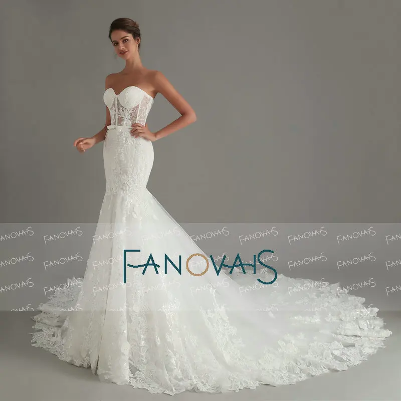 Сексуальное свадебное платье русалки 2019 с милым кружевом suknia slubna es robe de