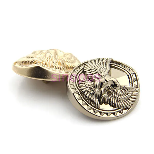 Золотой Блейзер на пуговицах с рисунком орла высококачественный мужской костюм