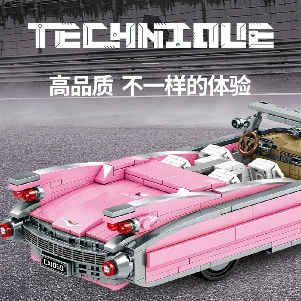 

Expert Creator High-tech City pink retro convertible Super Racing Car RSR SUV Building Blocks Bricks Moc Model Modular Kits Sets