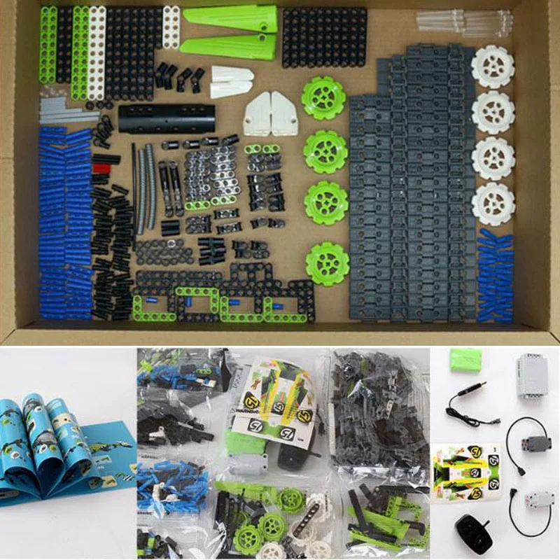 

High-Tech RC Car Remote Control Tracked Stunt Racer car Electric Model Building Block Creator STEM Toys for Kids Children gift