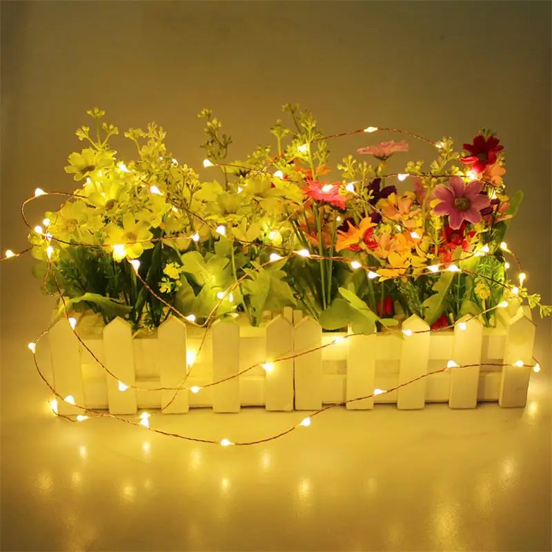 

LED Copper Wire Garland Light String Battery Powered Fairy Lights Family Wedding Christmas Party Holiday Decoration Lights