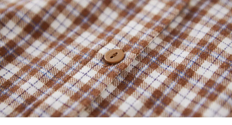 INMAN Winter New Arrival Literary Retro 100%Cotton Doll Collar Plaid Loose Long Sleeve Women Blouse
