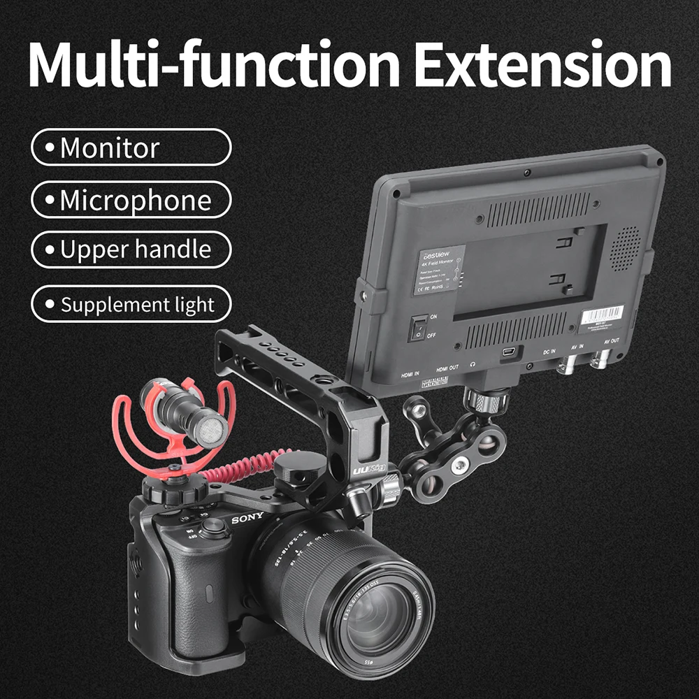 Алюминиевый корпус UURig для камеры Sony A6600 с резьбовым отверстием 1/4 3/8 светильник Ки