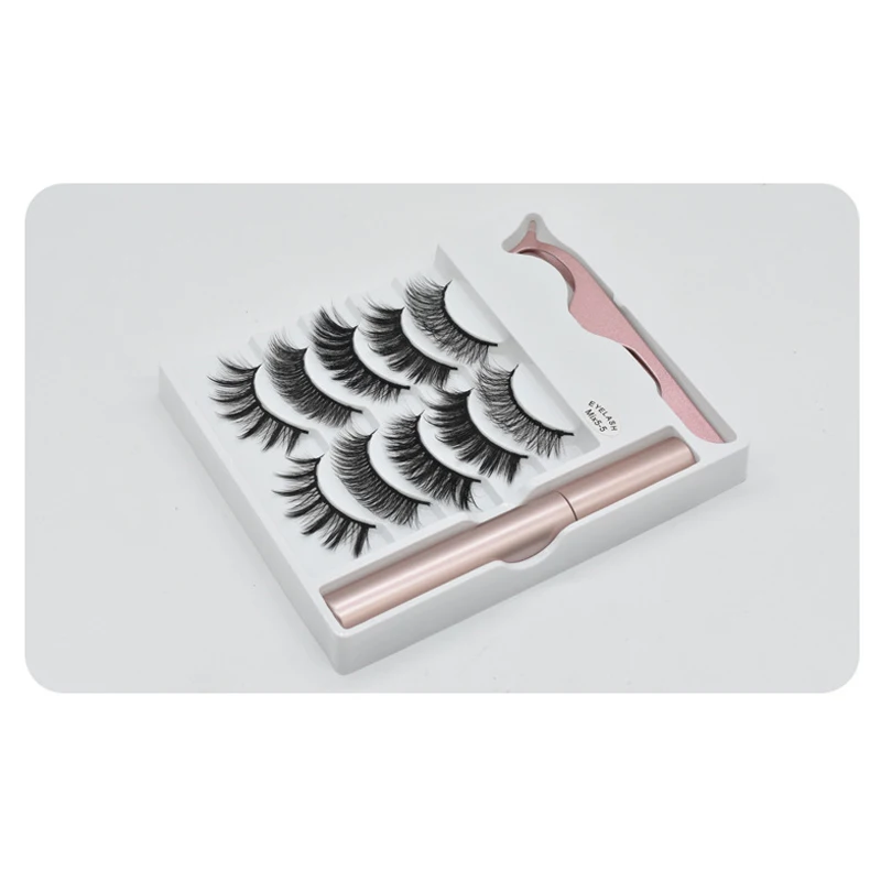 5 пар магнитных смешанных накладных ресниц Магнитная жидкая подводка для глаз