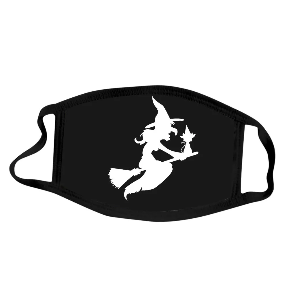 1 шт. Хэллоуин черный хлопок рот маски вечерние защита принт ведьмы маска для лица