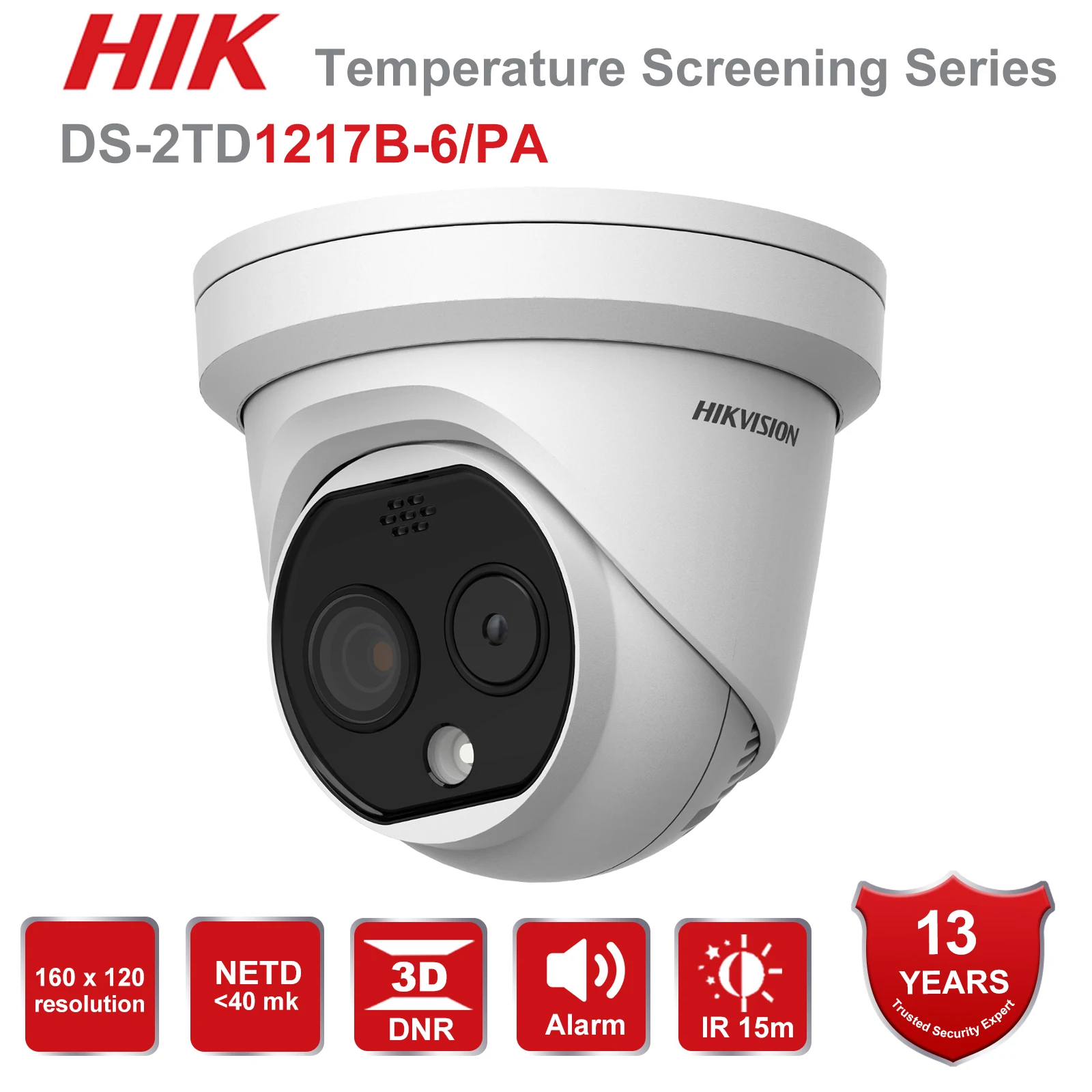 

Hikvision Original DS-2TD1217B-6/PA Temperature Screening Thermographic Turret Camera