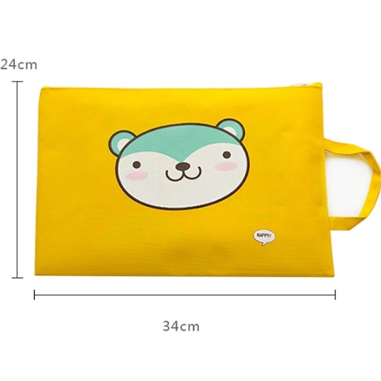 Корейская картонная сумка на молнии Холщовый держатель для документов макияжа