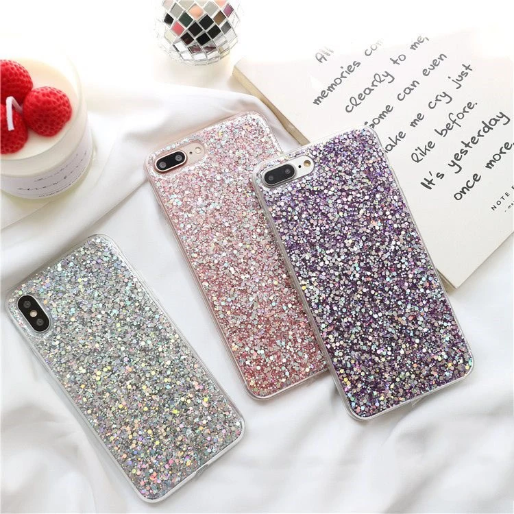 Силиконовые Bling Блестящий со стразами и пайетками мягкие чехлы для samsung Galaxy S10 S9 S8