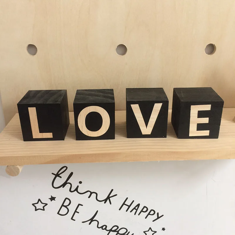 

1 Set Nordic Wooden Alphabet Number Blocks Set DIY Wood Educational Toys For Babies Kids Gift Baby Room Wedding Home Decor Craft