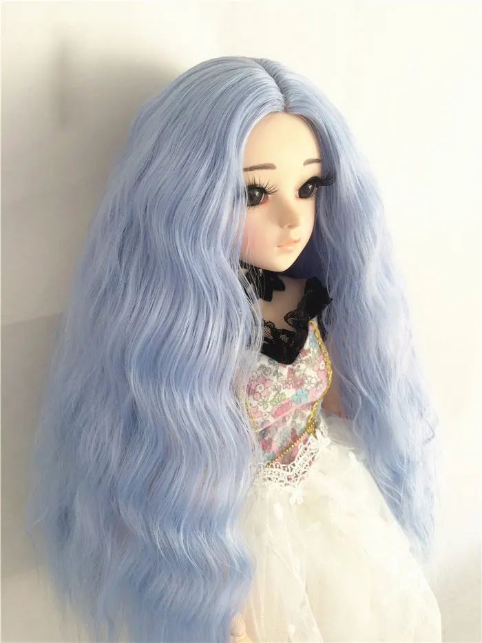 11 only wig 1/3 1/4 1/6 1/8 bjd jd кукольный парик синего и розового цвета с длинными волосами часть лапша быстрого приготовления рулон кукла curl парик аксессуары для куклы - Цвет: 11 only wig