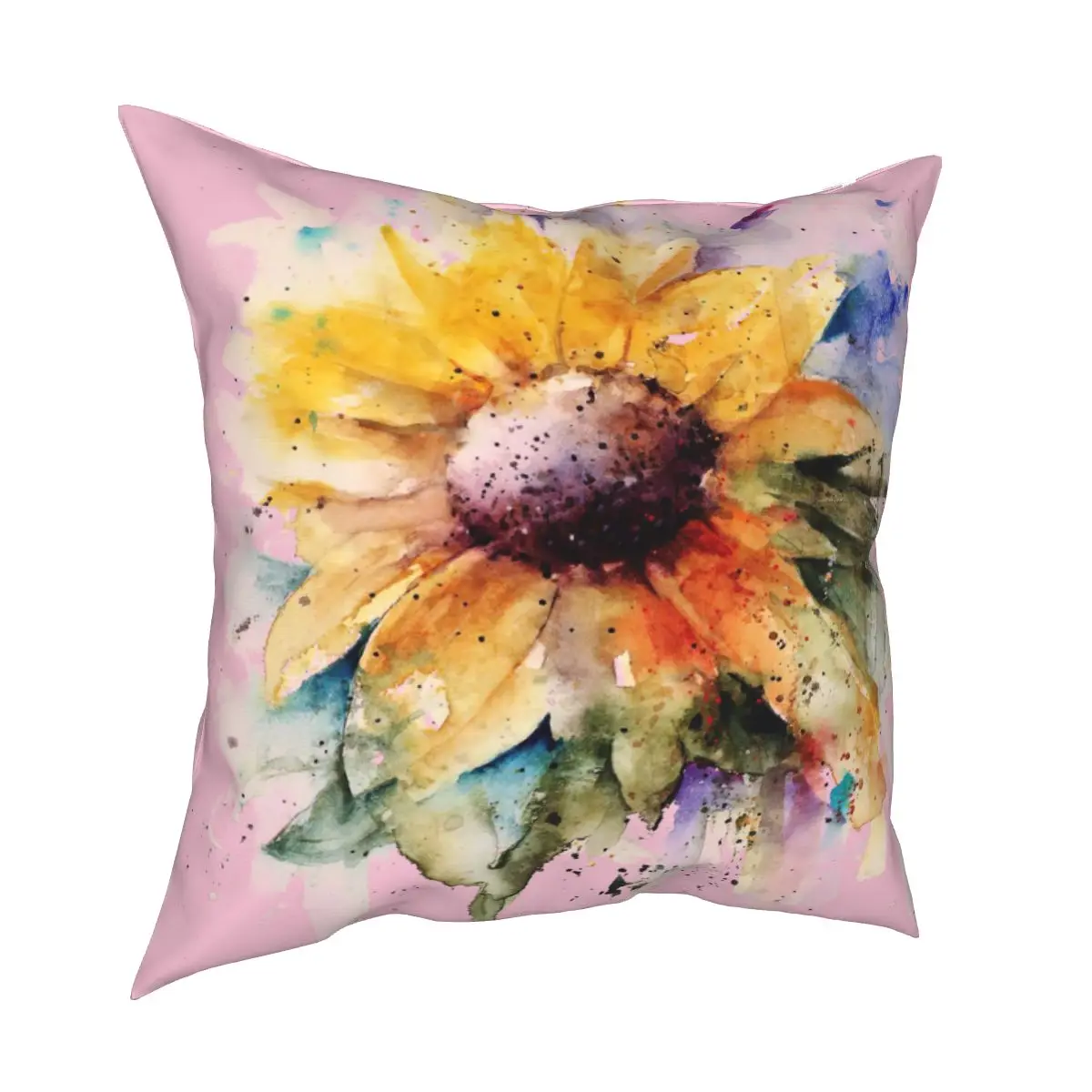 

Pink Background Sunflower Throw Pillow Soft Sofa Cover Sofa and Bed Pillow Car Decorative Cushion Pillow Cover