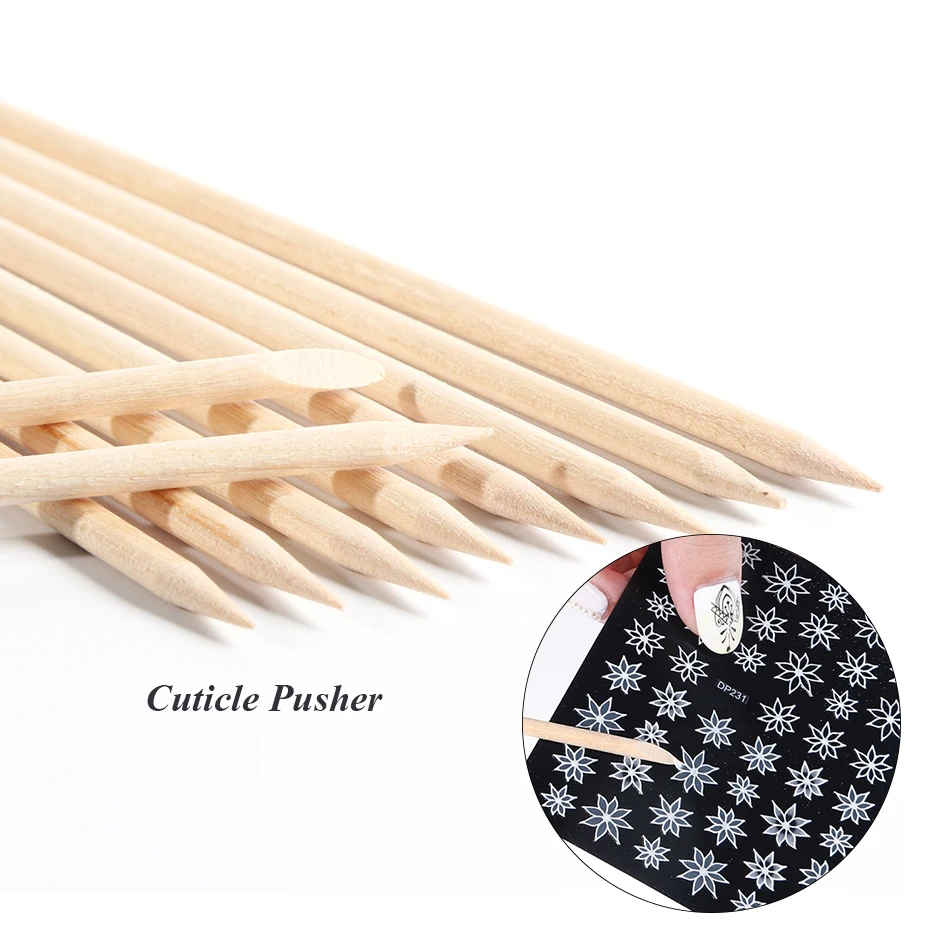 4 разных размера палочки из оранжевого дерева двухсторонняя толкатель для