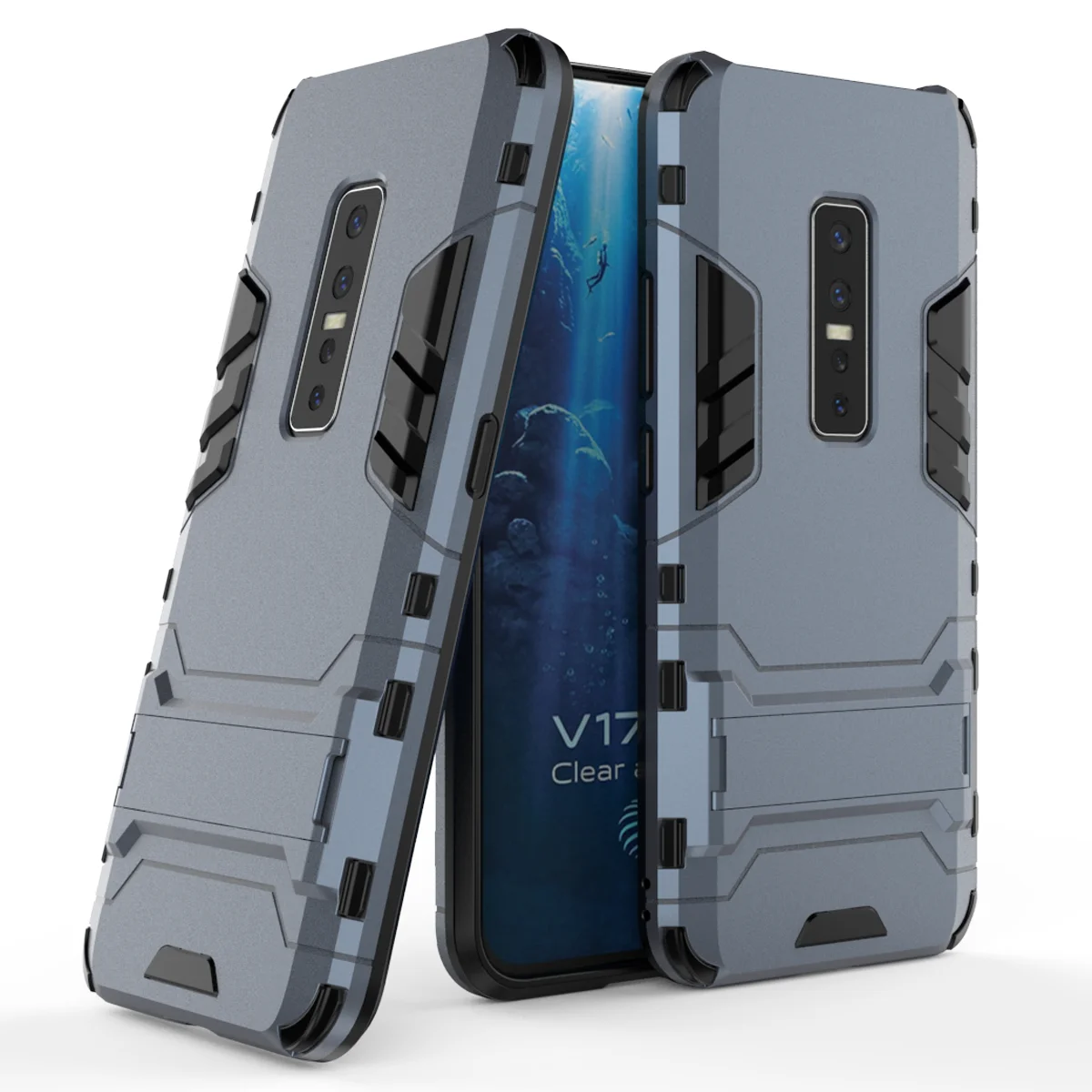ДЛЯ Vivo V17 Pro Чехол 2 в 1 армированный противоударный жесткий силиконовый чехол