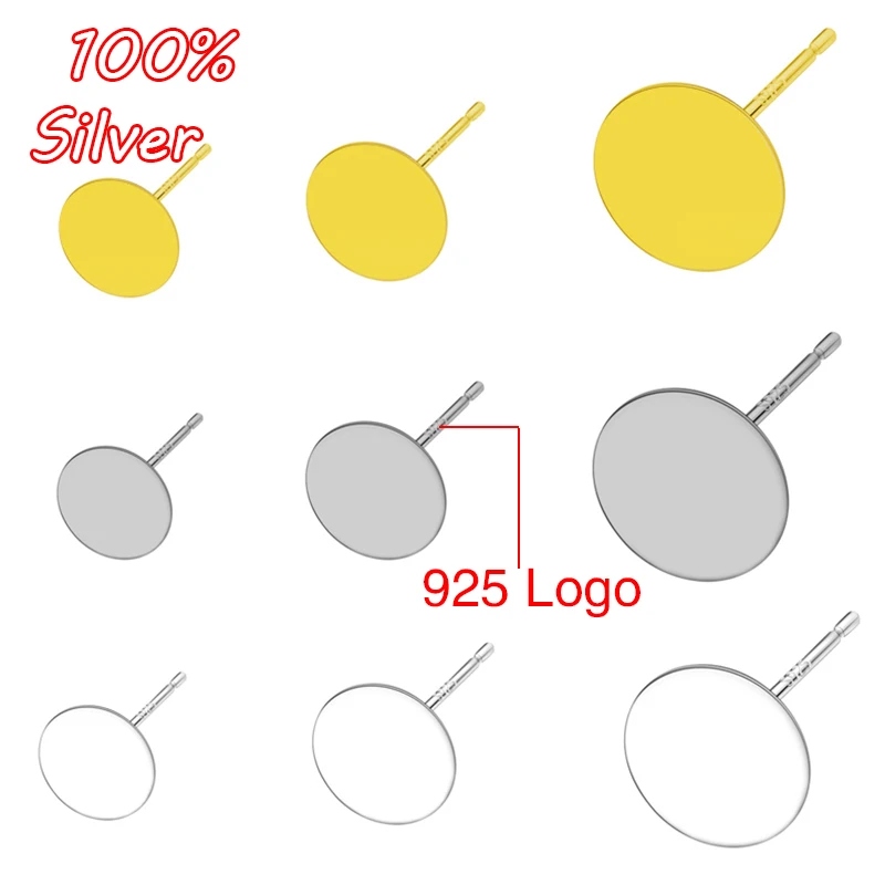Основа для сережек из серебра 925 пробы 3/4/5/6/8 мм 6 шт.|diy jewelry accessories|jewelry accessoriespin diy |