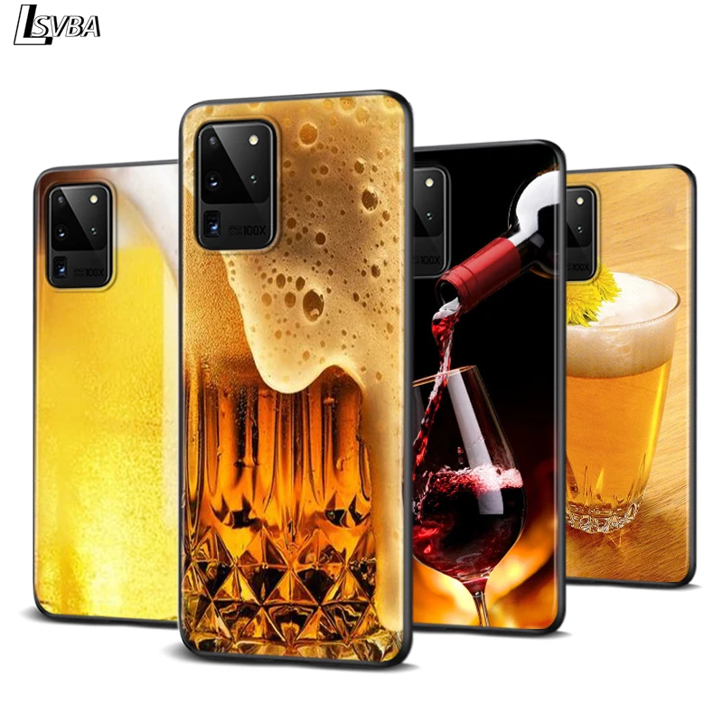 

Silicone Cover Drinking Beer Wine for Samsung S20 Ultra Plus A91 A81 A71 A51 5G A41 A31 A21 A21S A11 A01 Phone Case