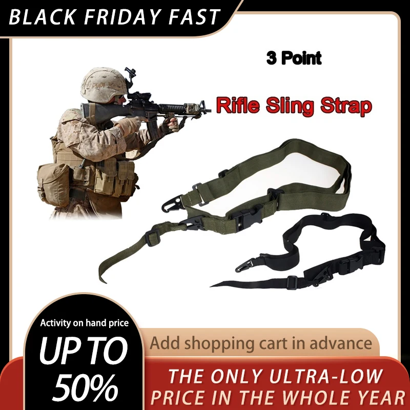 

Magorui Durable Tactical 3 Point Rifle Sling Adjustable Bungee Sling Swivels Airsoft Hunting Gun Strap