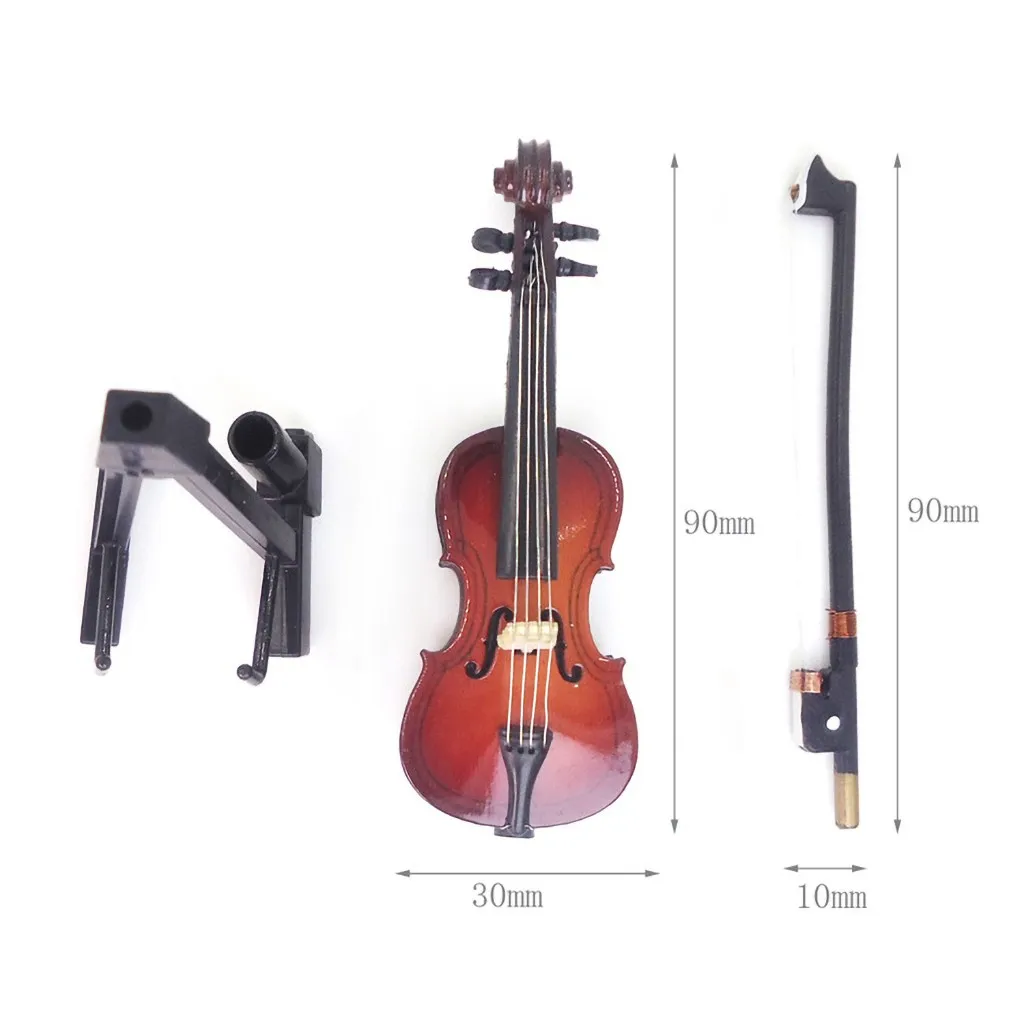 

1:12 / 1:6 Toy House Miniature Scene Model Musical Instrument Violin Pretend Kids Toy Educational Toys Gifts For Children