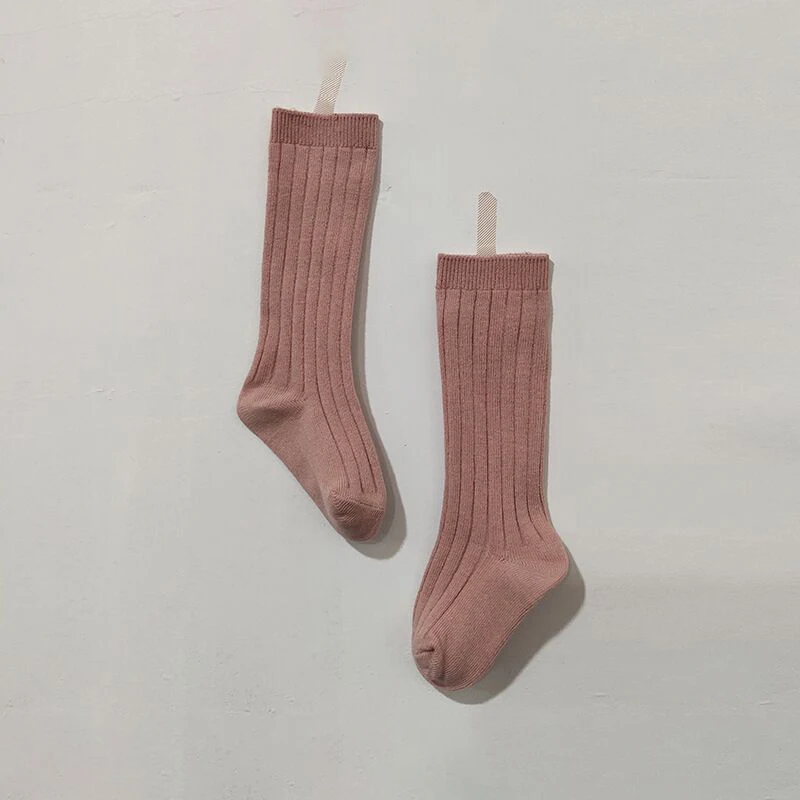 Calcetines de algod&oacute;n para beb&eacute;, ni&ntilde;o y ni&ntilde;a, calcet&iacute;n suave y transpirable para reci&eacute;n nacido, calcetines largos hasta la rodilla para ni&ntilde;o y ni&ntilde;a, escuela-5