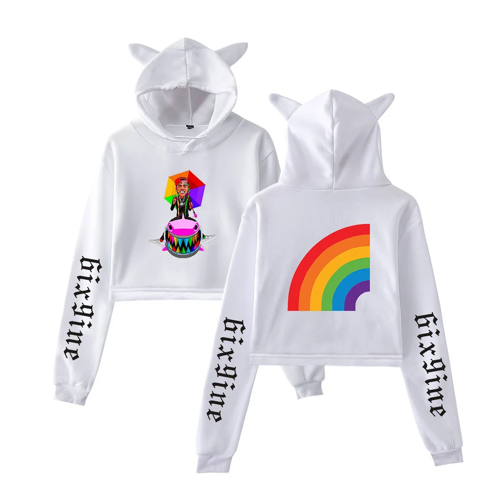 

2020 Fashion Design Print 6ix9ine Print Casual Harajuku Cat ears Top Women Hoodies Sweatshirt Sexy clothes