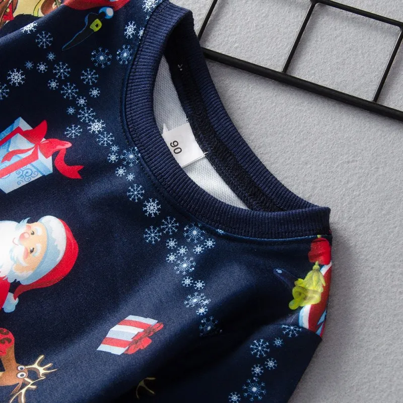 

Children Cartoon Christmas Pattern Sweater Kids Long Sleeve Sweatshirt Casual Toddler Outerwear Clothes Sweatshirt Outer