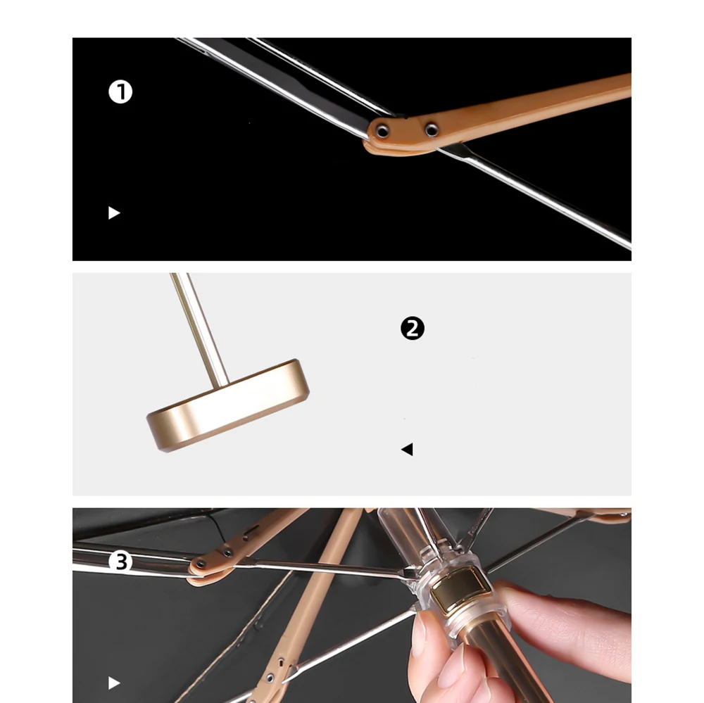 2021 новый солнцезащитный маленький золотой плоский полускладной Зонт Золотой