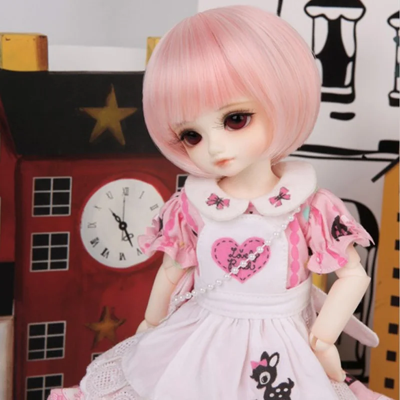 1/3 1/4 1/6 1/8 Bjd парик высокая температура короткий розовый провод SD для BJD кукла