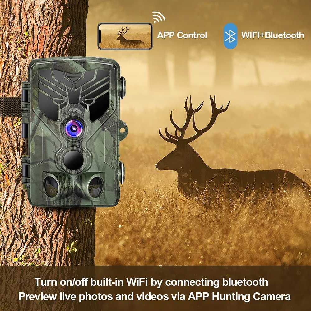 Охотничья фотоловушка 4K Wi Fi 30 мп управление через Bluetooth ночное видение 830PRO для