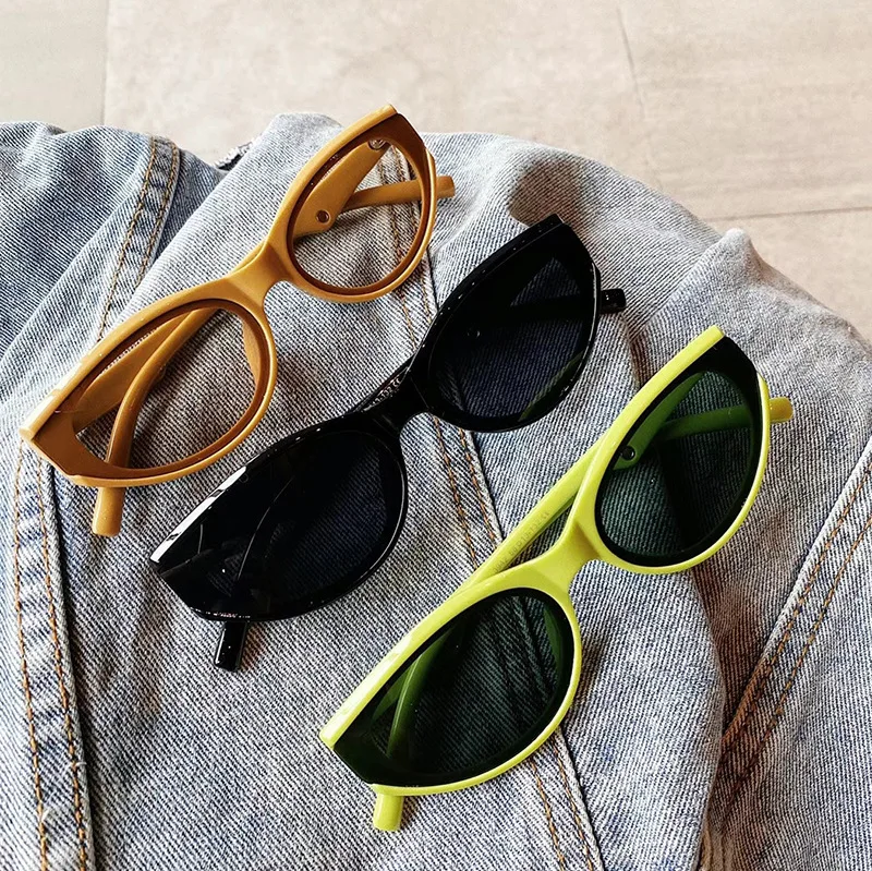 

Cat Eye Small Sunglasses Women 2021 Vintage Triangle Shades Brand Pierced Pendant Sun Glasses For Female Oculos de sol UV400