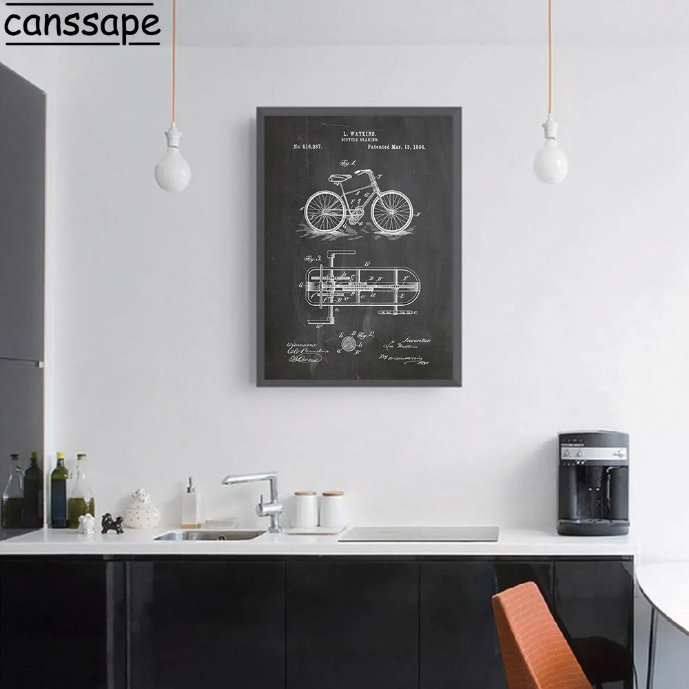 Велосипед Gearing патент настенный художественный постер искусство для езды на